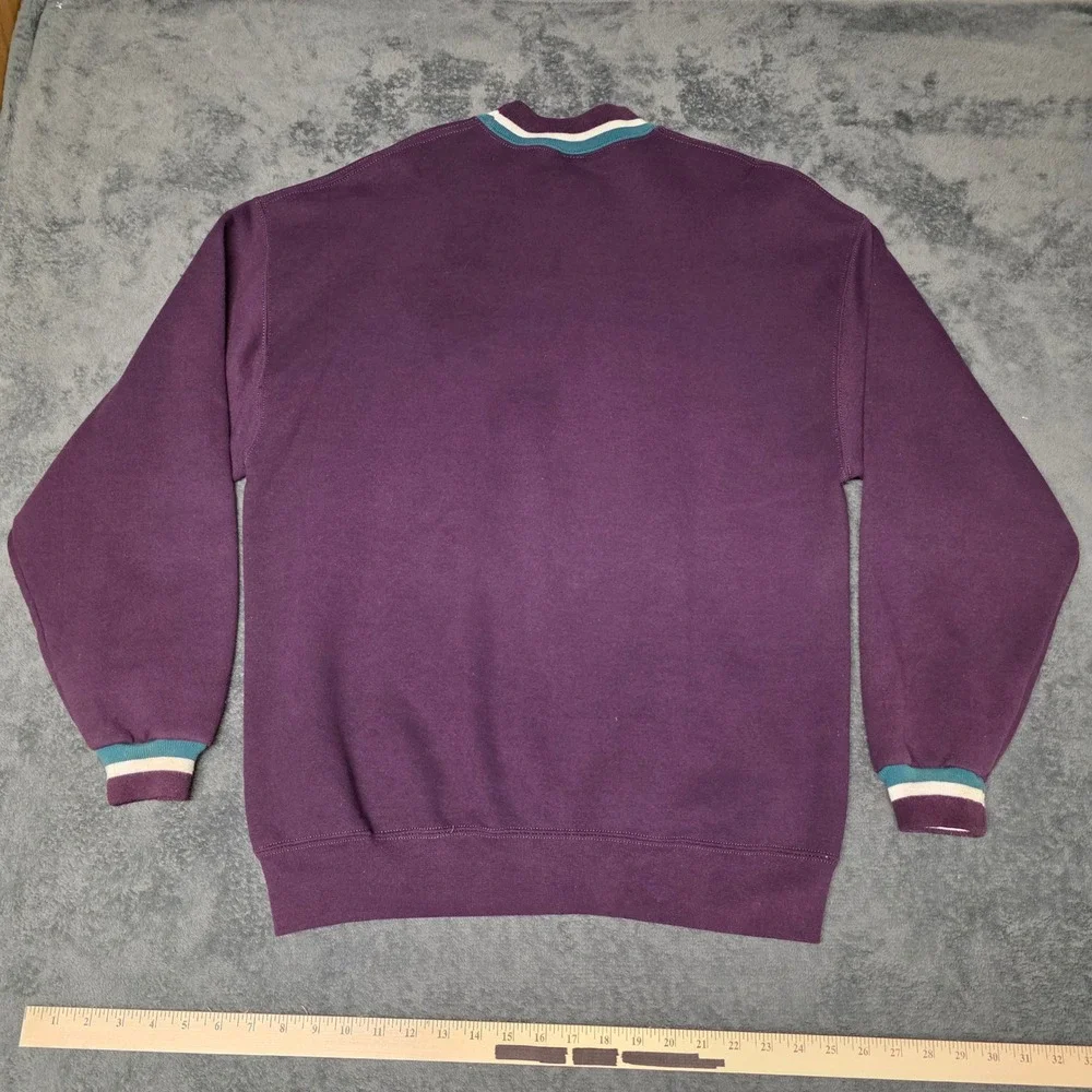 Rare Vintage McDonalds 90s Sweatshirt Size XL Ringer Purple Jerzees Super Sweats
